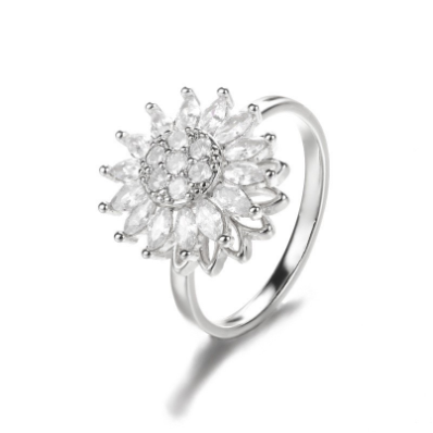 Sunflower Rotation Ring for Anxiety Relief